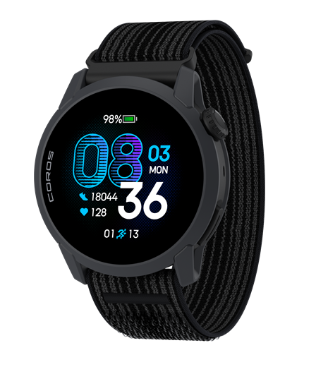 Coros Pace 4 Schwarz mit Nylonarmband