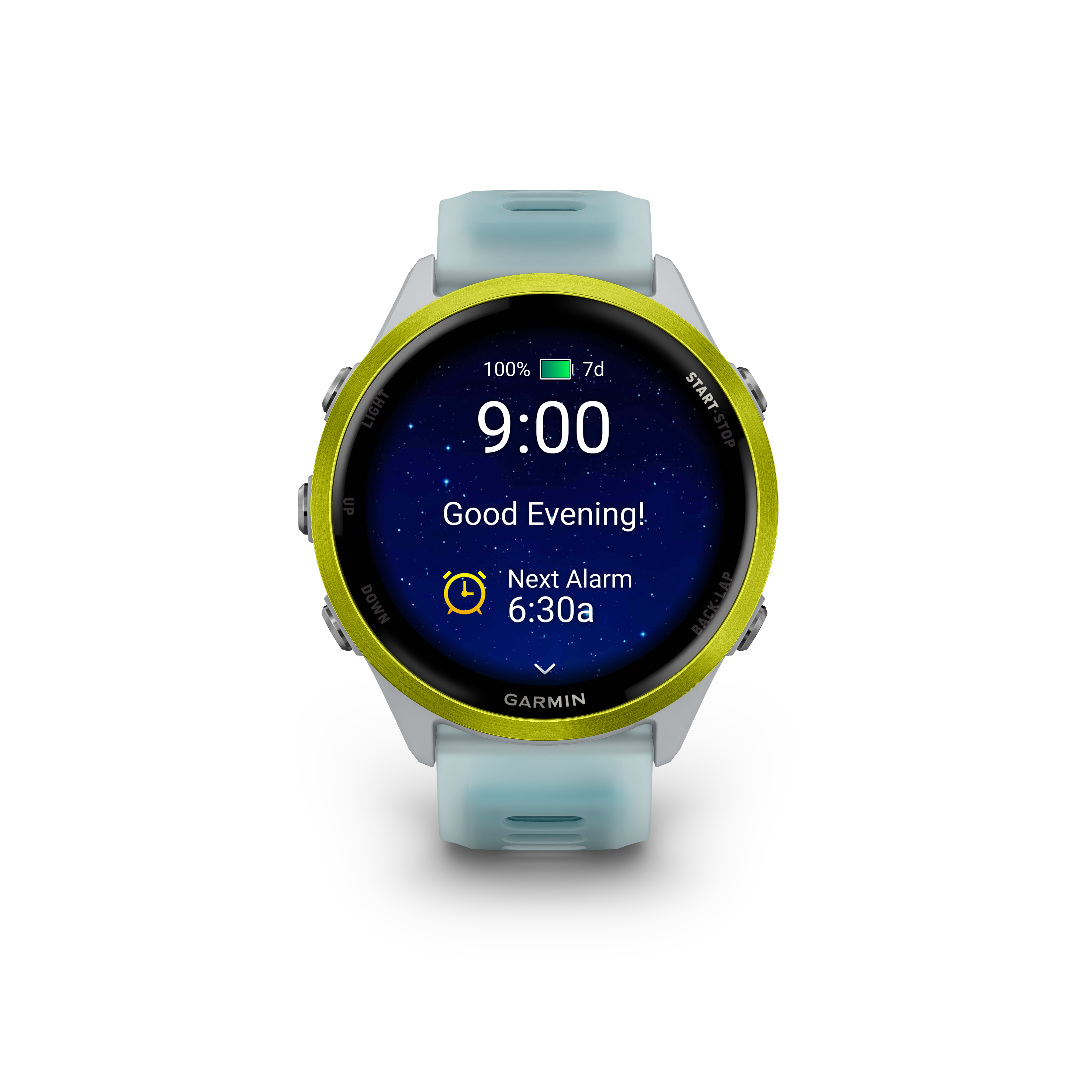 02-Forerunner-570-47mm-laufuhr-front-weiss-blau-gelb