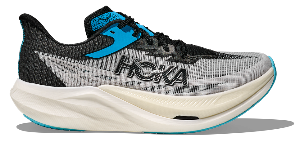 HOKA Rocket X 3 Schwarz mit Weißer Sohle