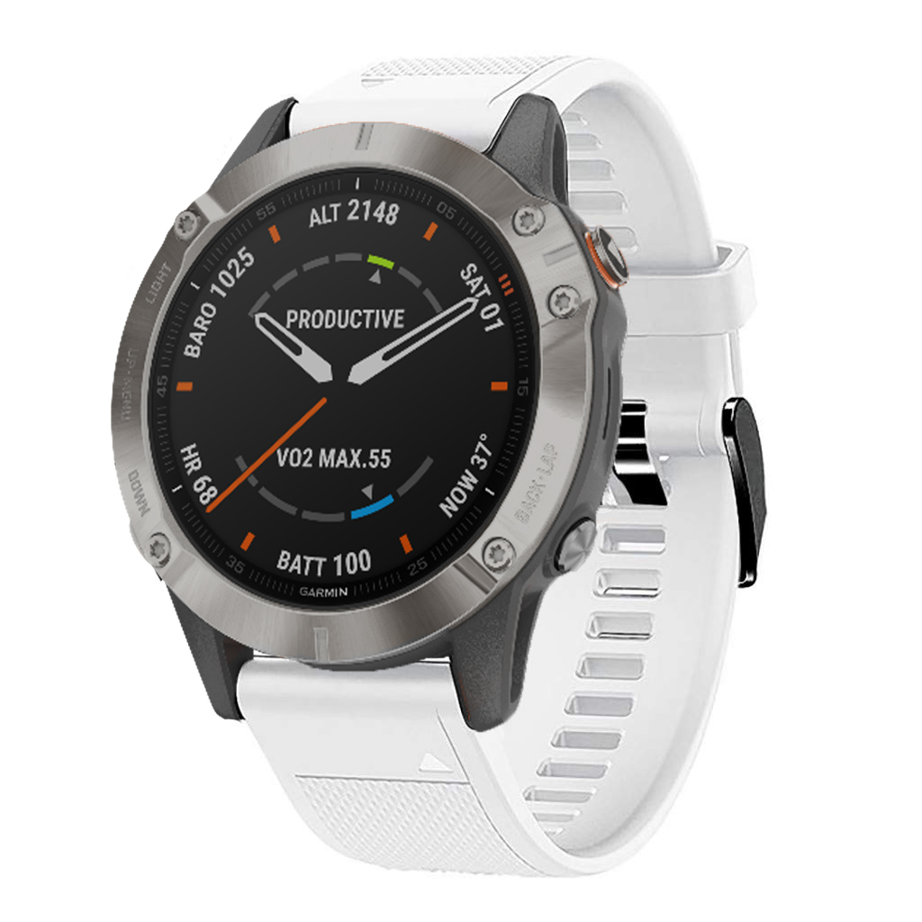 Laufbursche Zubehör Wechselarmband Garmin Fenix 6 Silikon weiss