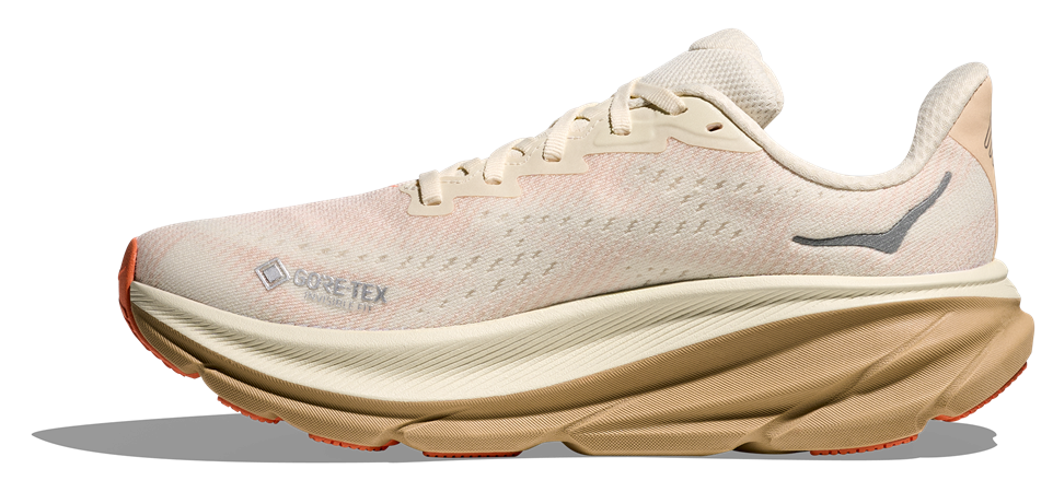 HOKA Clifton 9 GTX Beige mit Brauner sohle