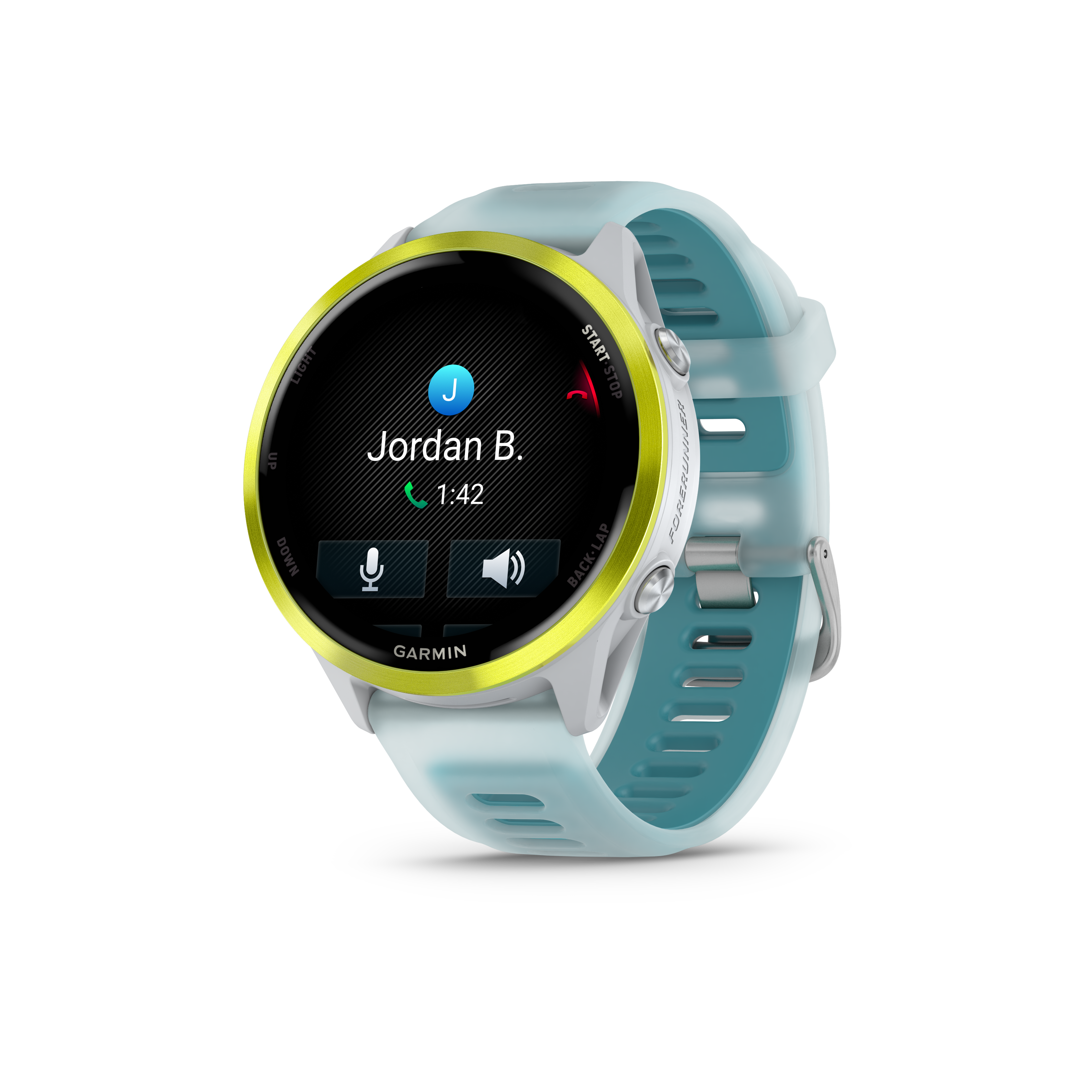 01-Forerunner-570-47mm-laufuhr-front-left-weiss-blau-gelb