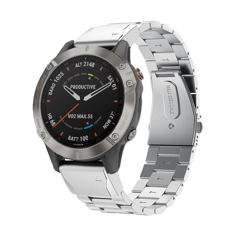 Laufbursche Zubehör Wechselarmband GARMIN Fenix 6 Edelstahl