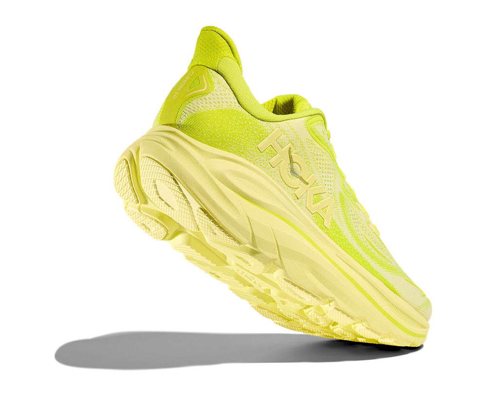 HOKA Clifton 10 in Neongelb - Obermaterial, Schnürsenkel und Sohle Neongelb