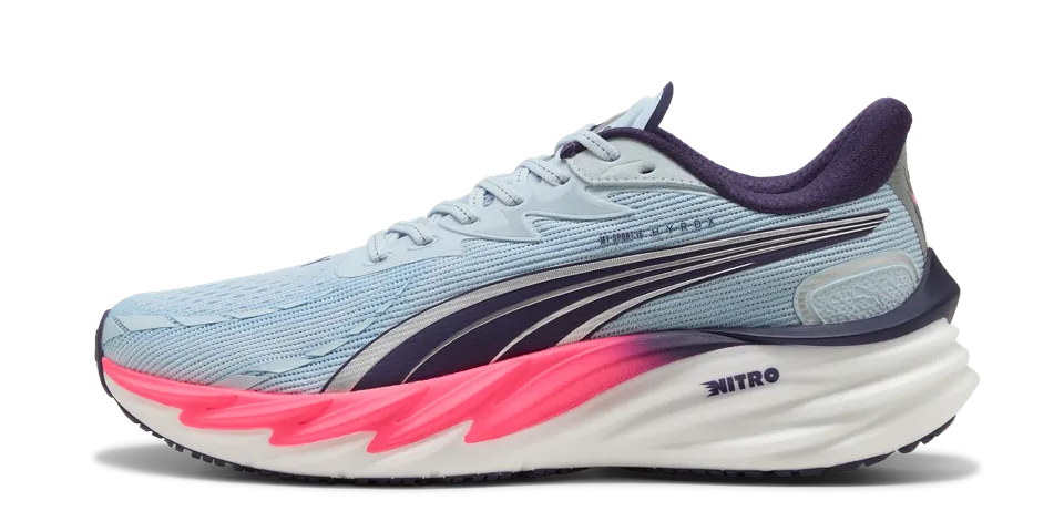 PUMA Velocity Nitro 4 x Hyrox in Hellblau mit Rosa weißer sohle