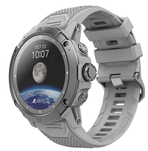 Coros Vertix Moon Silikonarmband Grau