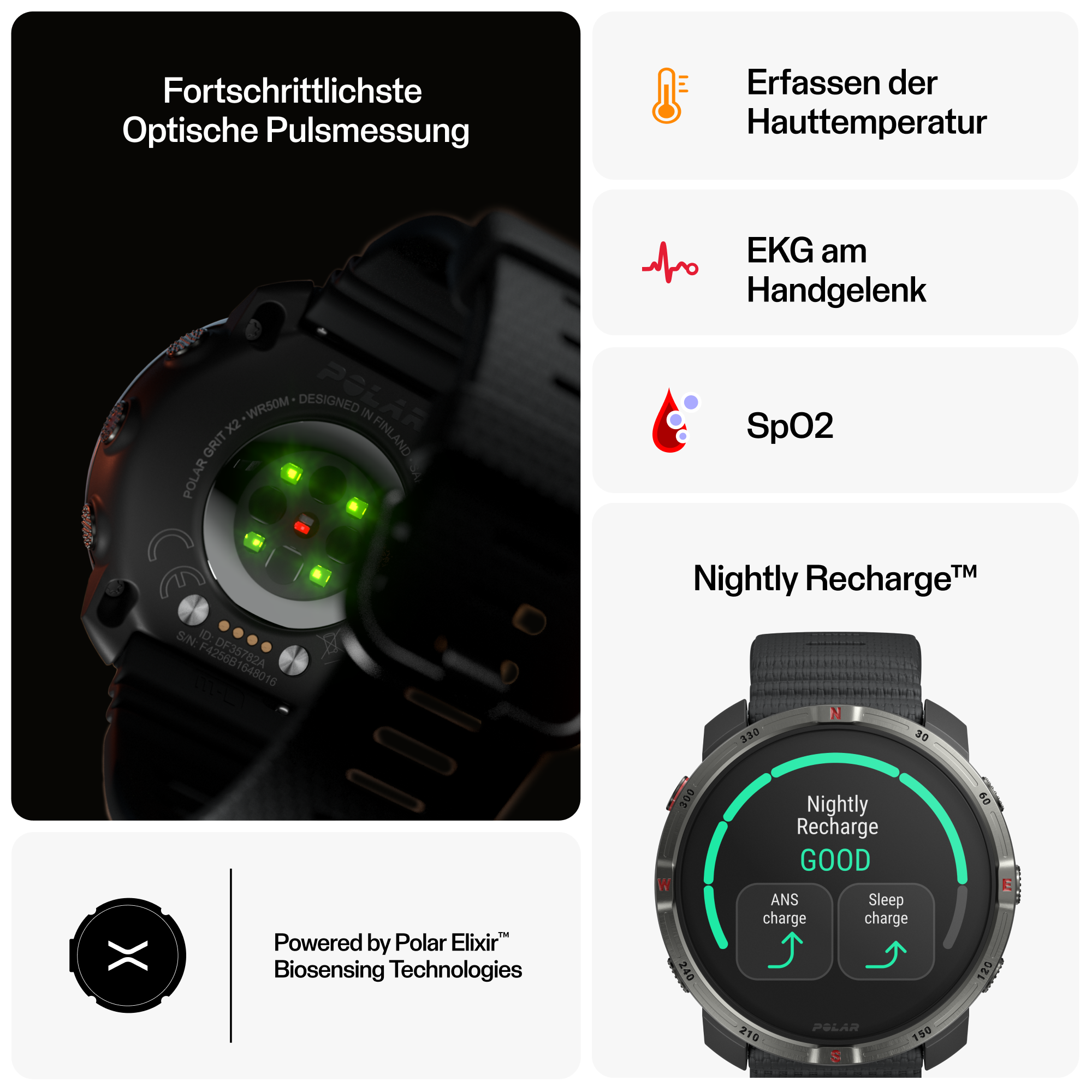 Grit X2 Sportuhr - Farbe Night Black Grit X2 Sportuhr - Farbe Night Black