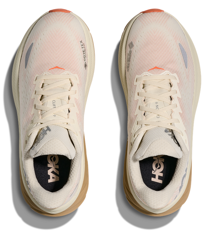 HOKA Clifton 9 GTX Beige mit Brauner sohle