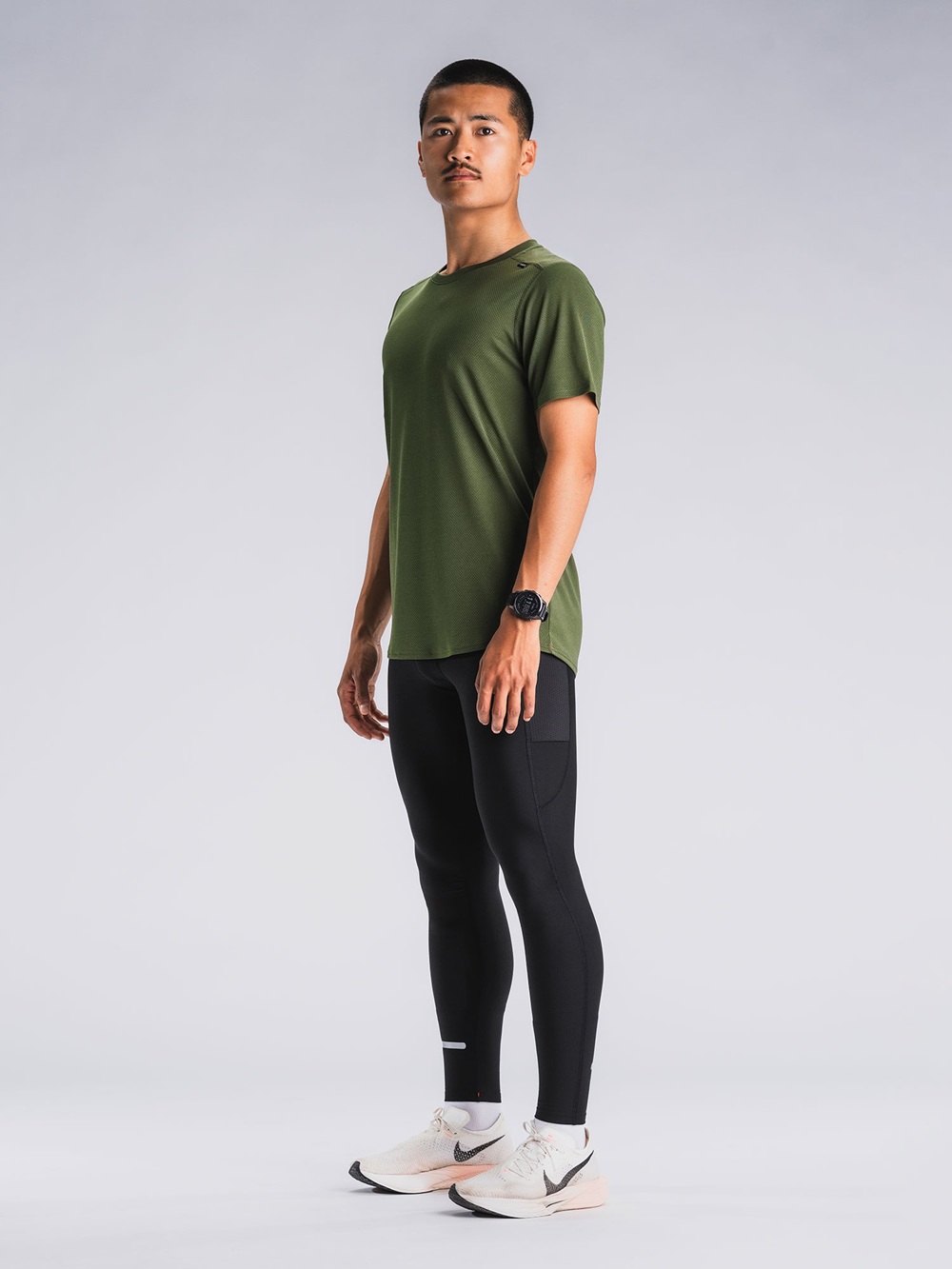 Fusion Run-T-Shirt Herren in Grün – leicht, atmungsaktiv