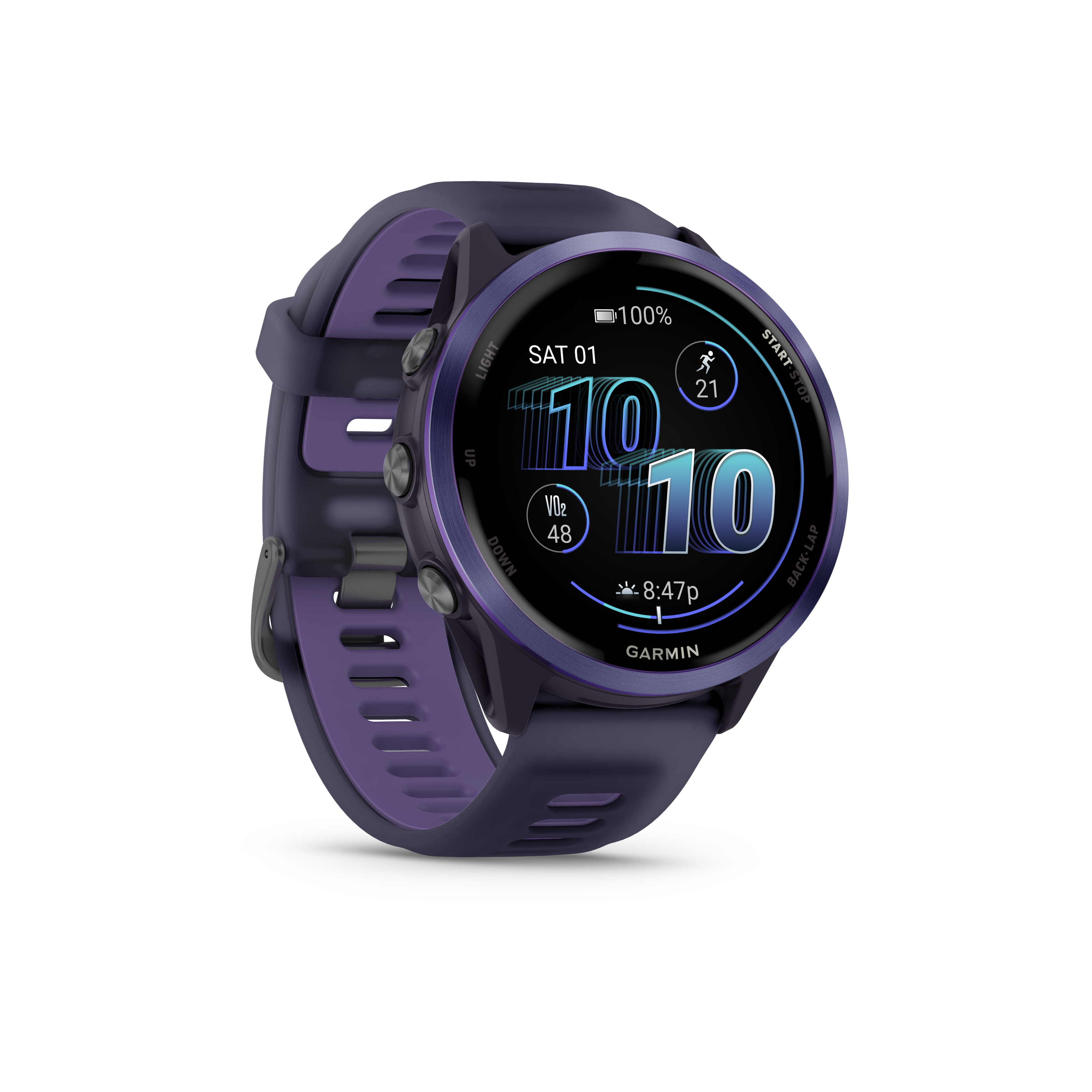 03-Forerunner-570-47mm-laufuhr-front-right-lila