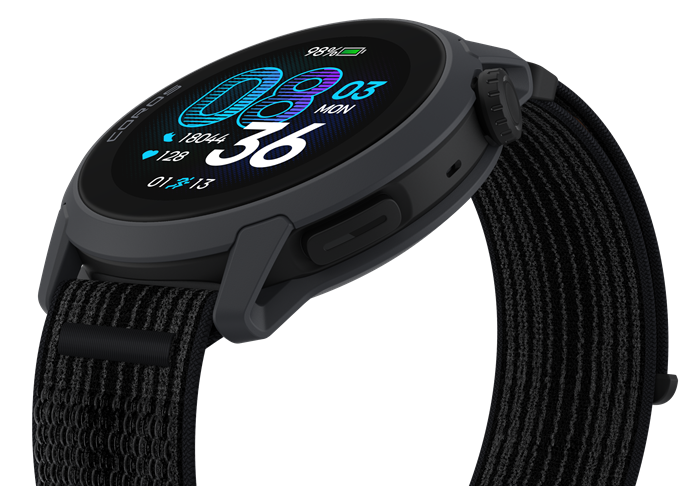 Coros Pace 4 Schwarz mit Nylonarmband,