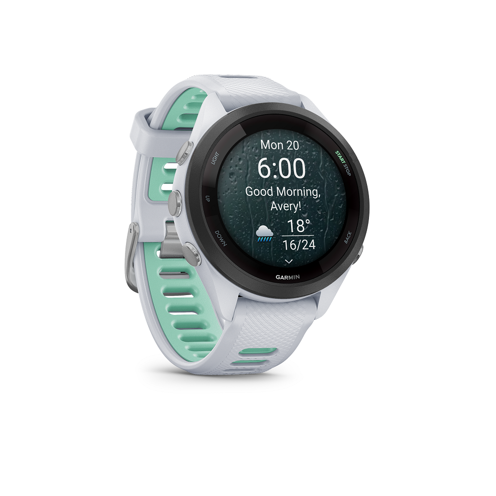 Master_5_Picture_PNG_FR265S_White_Report_R GARMIN Forerunner 265 S (inkl. USB-A Adapter)