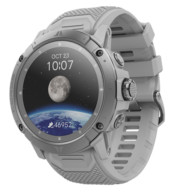Coros Vertix Moon Silikonarmband Grau