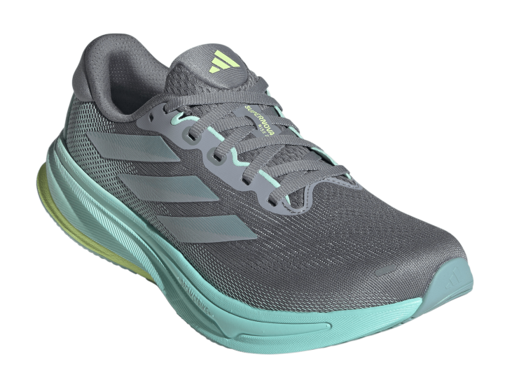 Adidas Supernova Frauenlaufschuh in Grau mit Türkiser Sohle