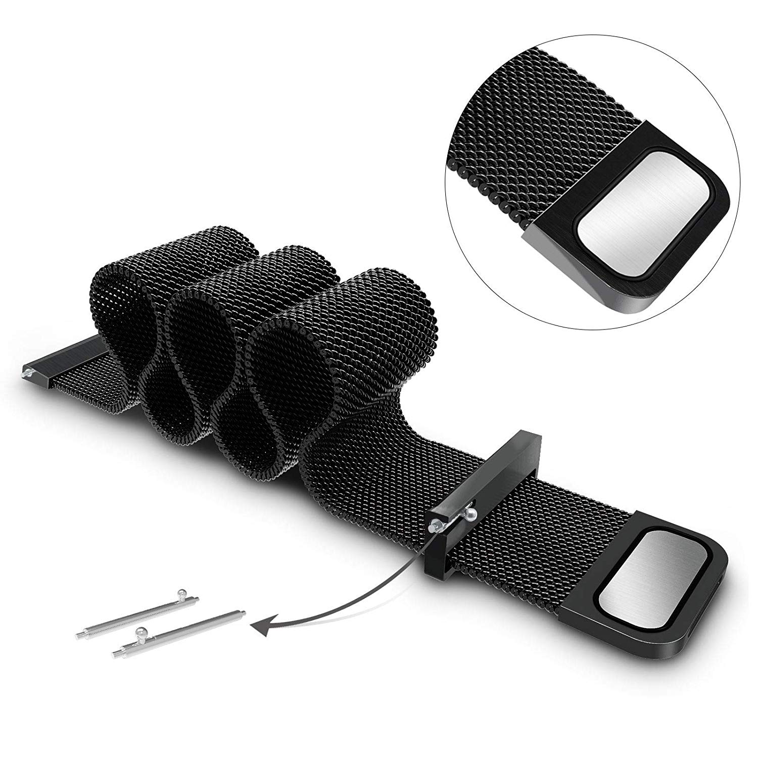 Laufbursche Zubehör - Wechselarmband POLAR Ignite Mesh schwarz
