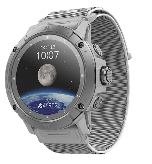 Coros Vertix Moon Nylonarmband Grau