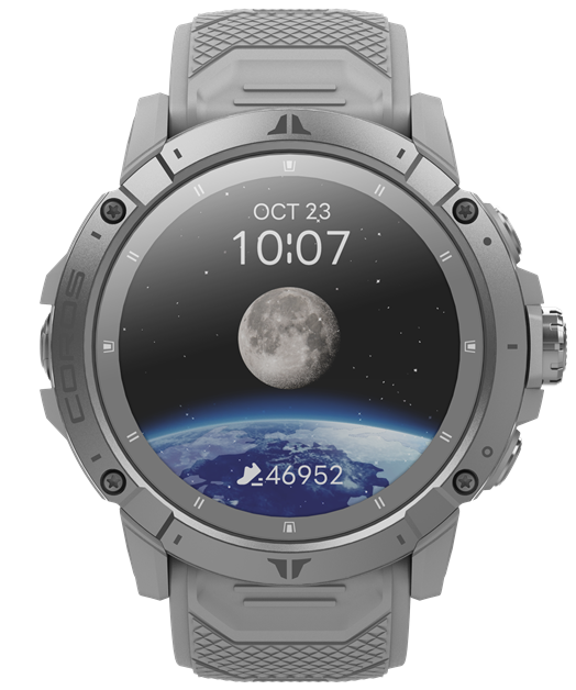 Coros Vertix Moon Silikonarmband Grau