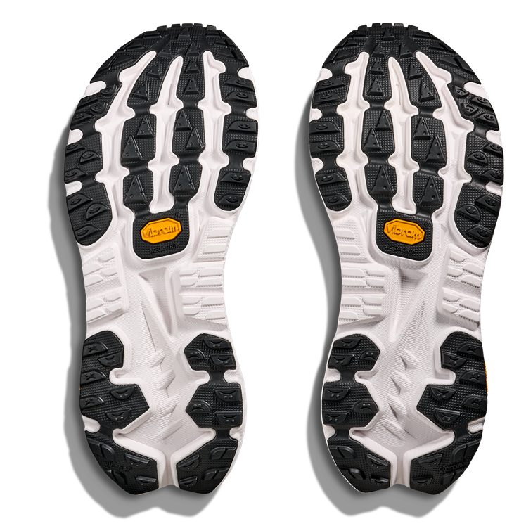 HOKA Mafate X Herren-Trailrunning-Schuh in Schwarz-Blau mit weißer Zwischensohle und blauer Zehenkappe