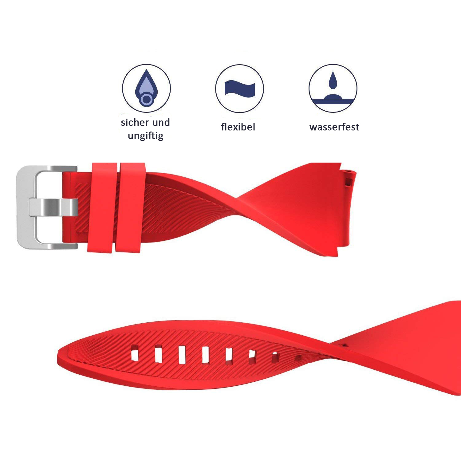 Laufbursche Zubehör - Schnellwechselarmband 22mm für Polar Vantage M Silikon rot
