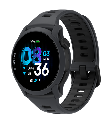 Coros Pace 4 Schwarz mit Silikonarmband