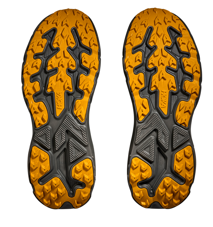 Hoka Challenger 8 Goretex GTX - dungelgrau mit orangener Sohle