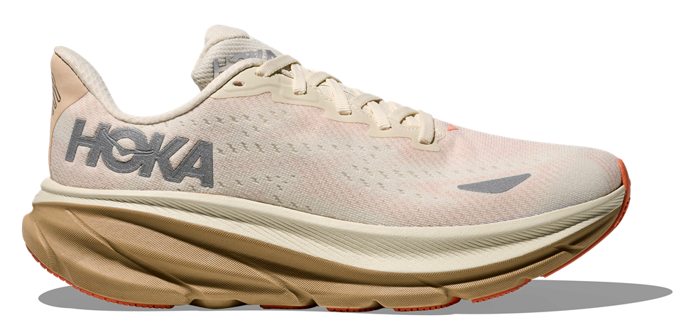 HOKA Clifton 9 GTX Beige mit Brauner sohle