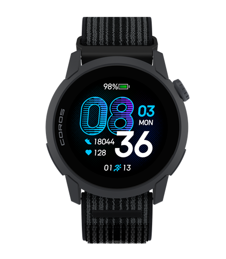 Coros Pace 4 Schwarz mit Nylonarmband