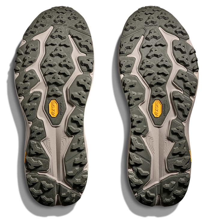 HOKA Speedgoat 6 GTX MID in Camouflage-Design mit hohem Schaft und Vibram-Außensohle