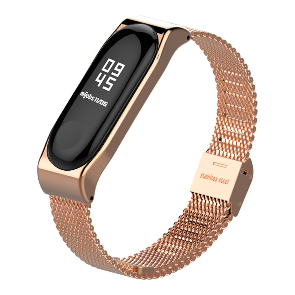 Laufbursche Zubehör Wechselarmband Xiaomi Mi Band 3/4 mesh rosegold