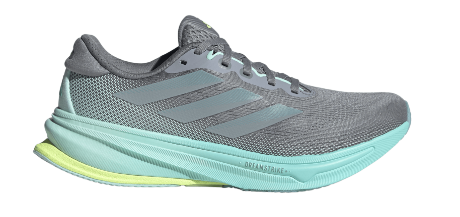 Adidas Supernova Frauenlaufschuh in Grau mit Türkiser Sohle