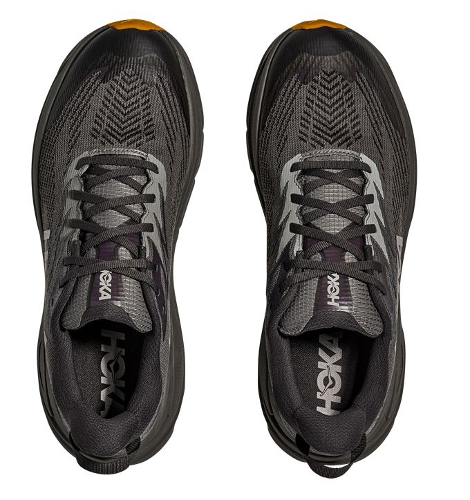 Hoka Challenger 8 Goretex GTX - dungelgrau mit orangener Sohle