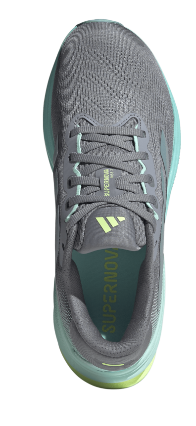 Adidas Supernova Frauenlaufschuh in Grau mit Türkiser Sohle