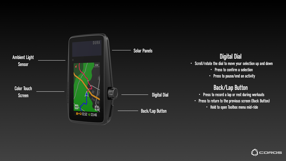 Coros Dura Fahrradcomputer Anleitung